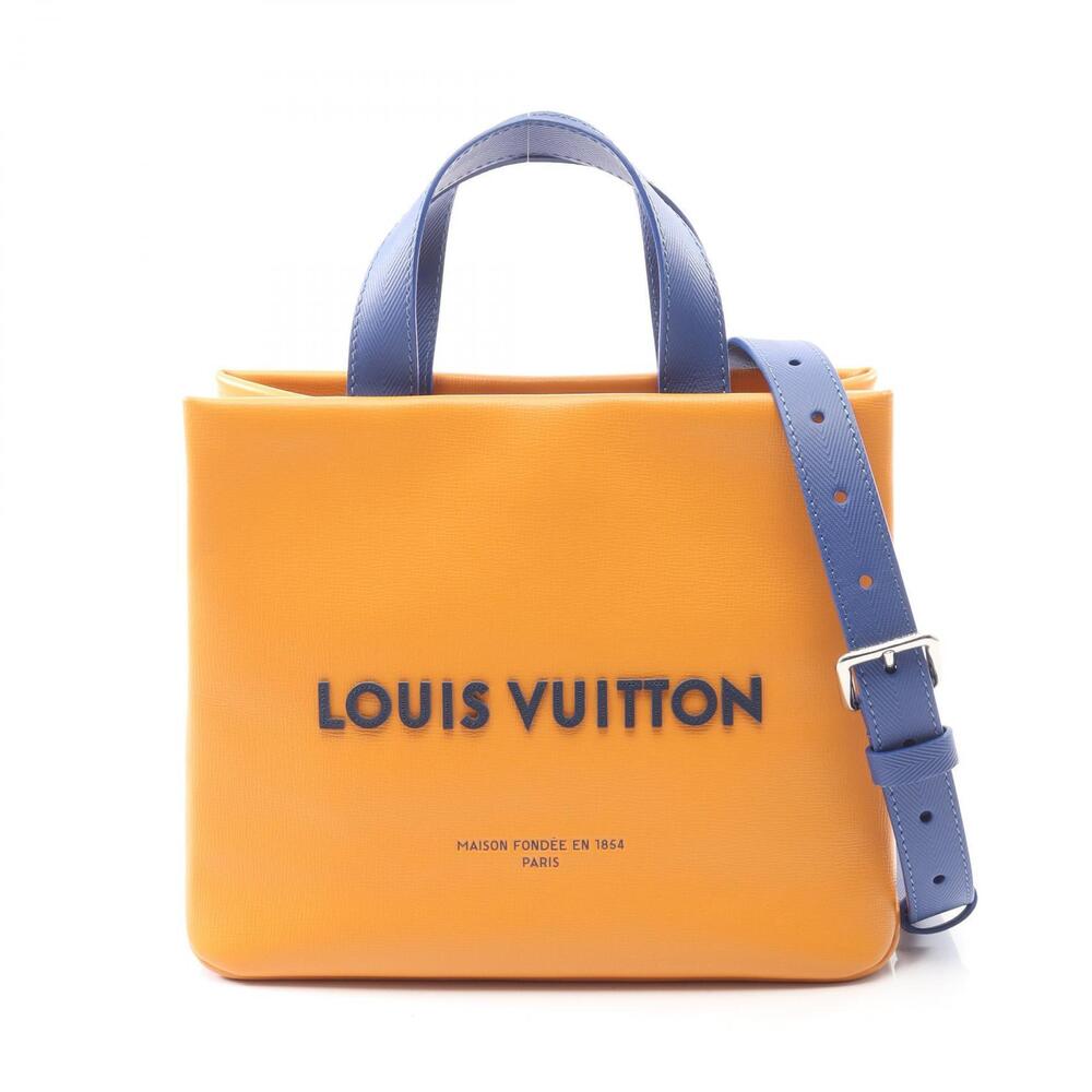 Louis Vuitton Shopper Tote Bag Leather Orange
